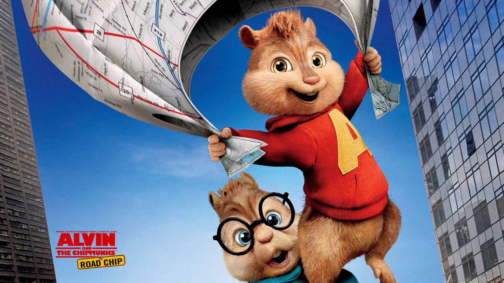 Alvin And The Chipmunks Map Parachute Wallpaper