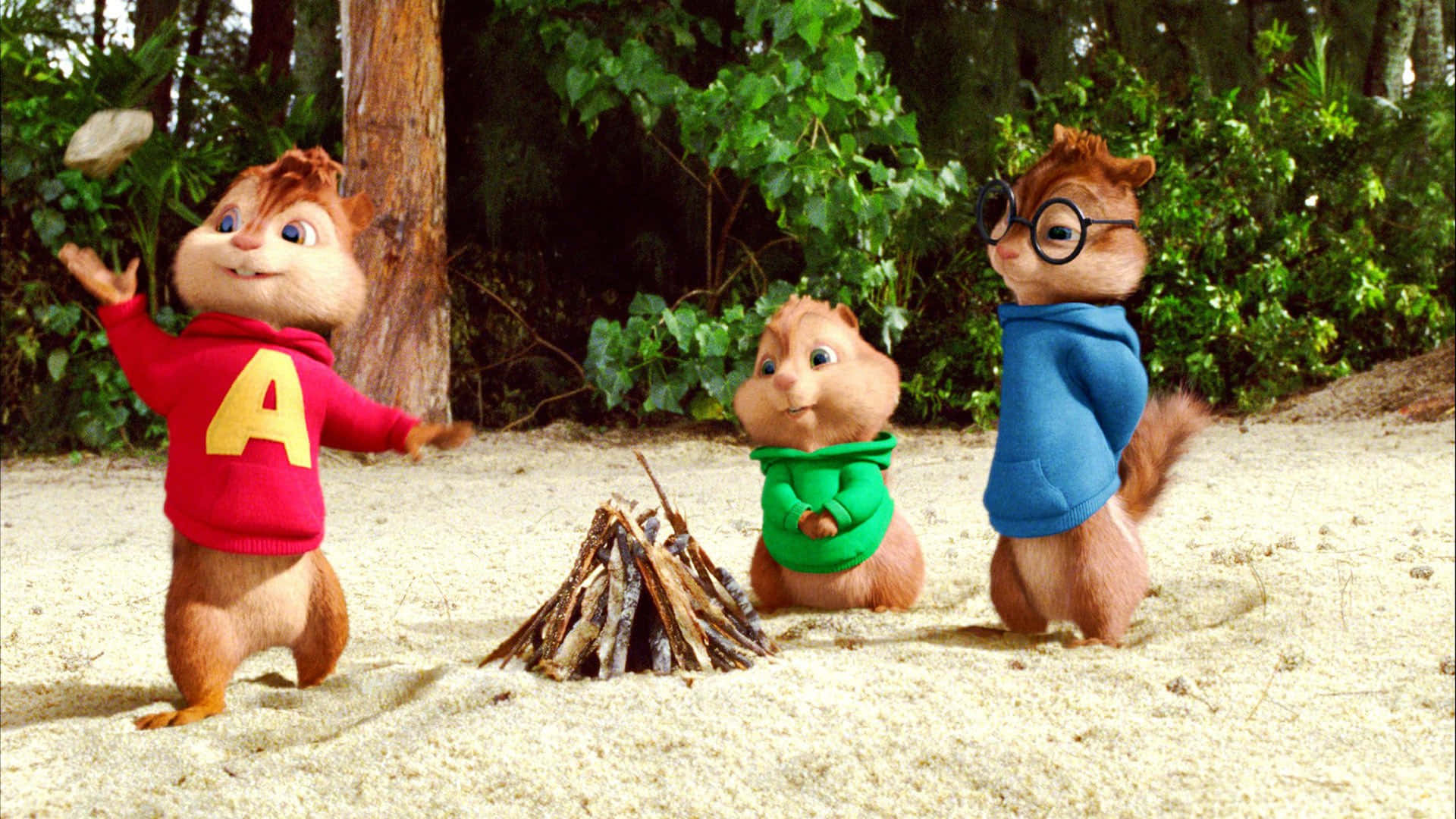 Begleitensie Alvin, Theodore Und Simon Von Alvin Und Die Chipmunks Auf Ihren Lustigen Abenteuern!