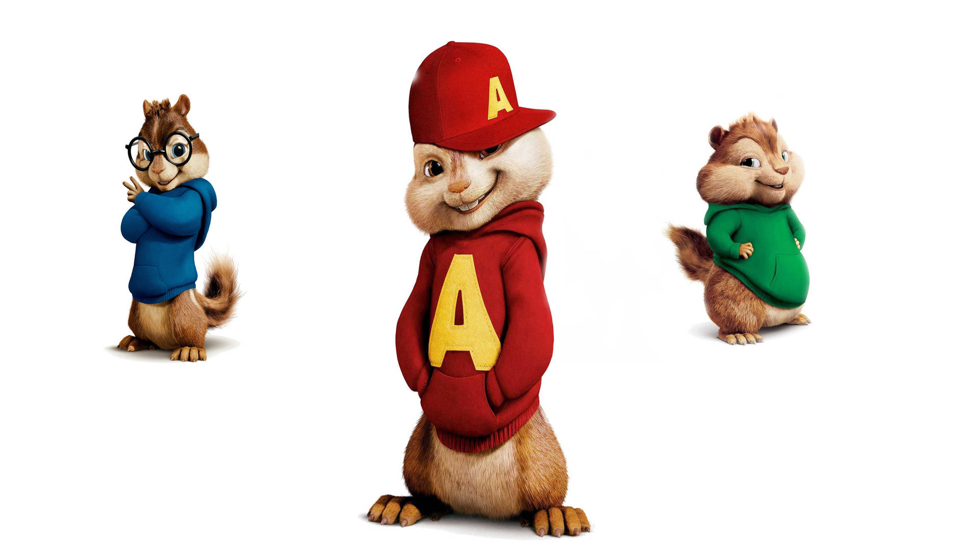 Scarica lo sfondo del Alvin, Simon E Theodore The Chipmunks | Wallpapers.com