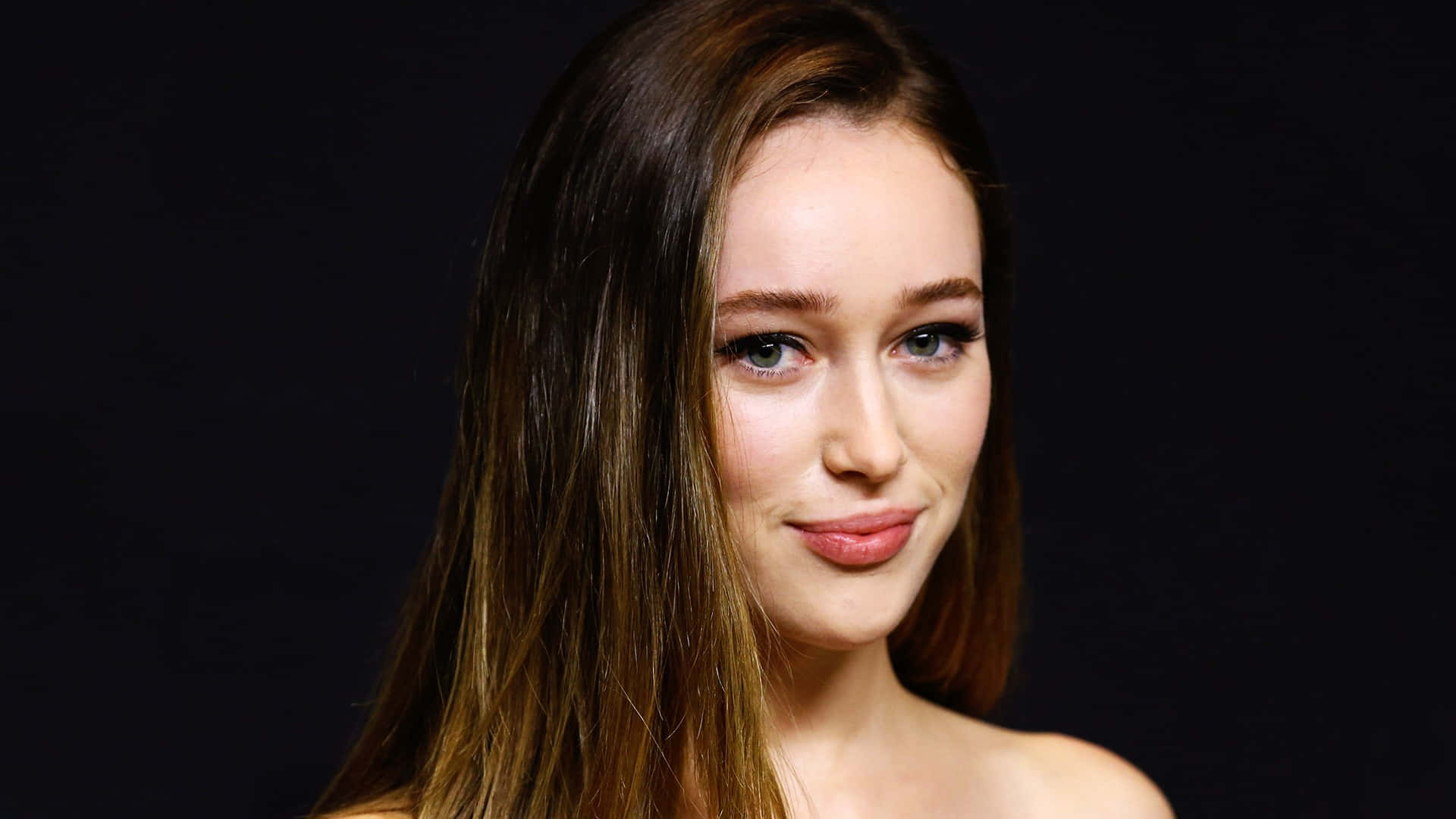 Alycia Debnam Carey Portrait Black Background Wallpaper