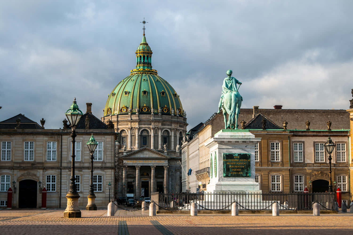Amalienborg Palace With The Equestrian Statue Wallpaper