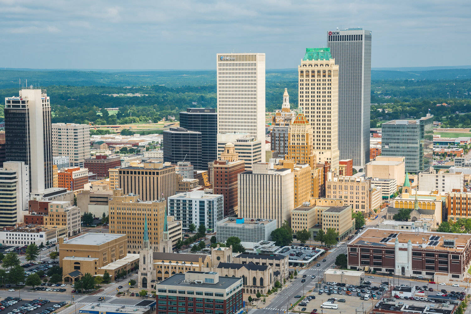 Amazing Aerial Photo Of Downtown Tulsa Wallpaper