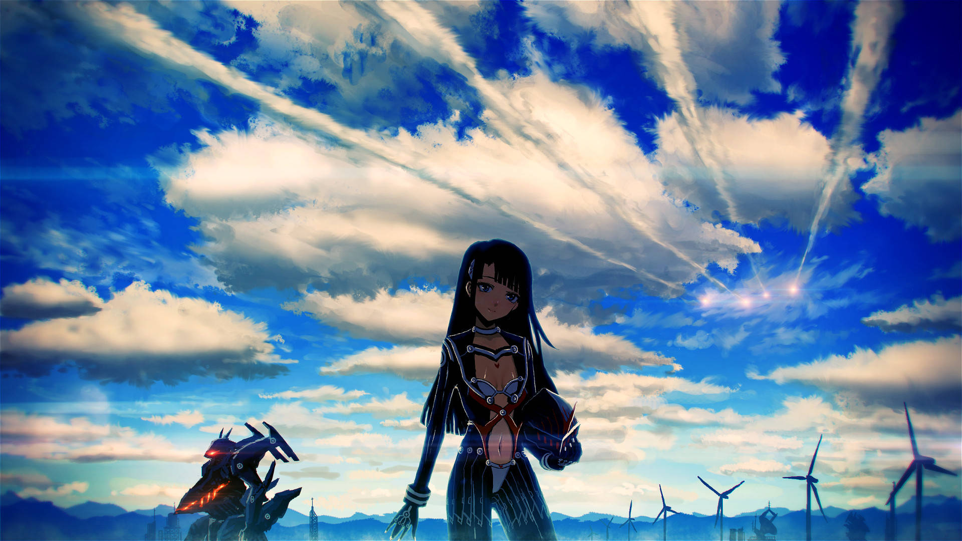 Amazing Anime Cloud With Girl Wallpaper
