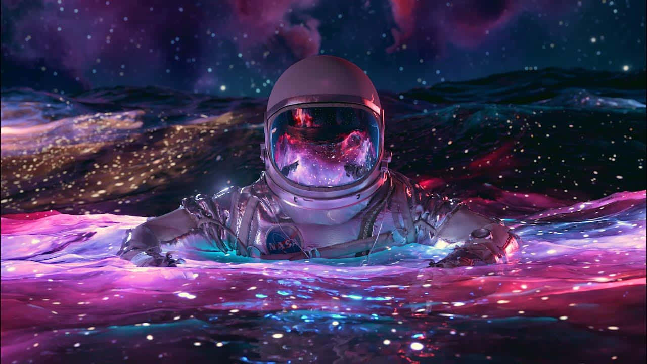 "Explore the universe with Amazing Astronaut" Wallpaper