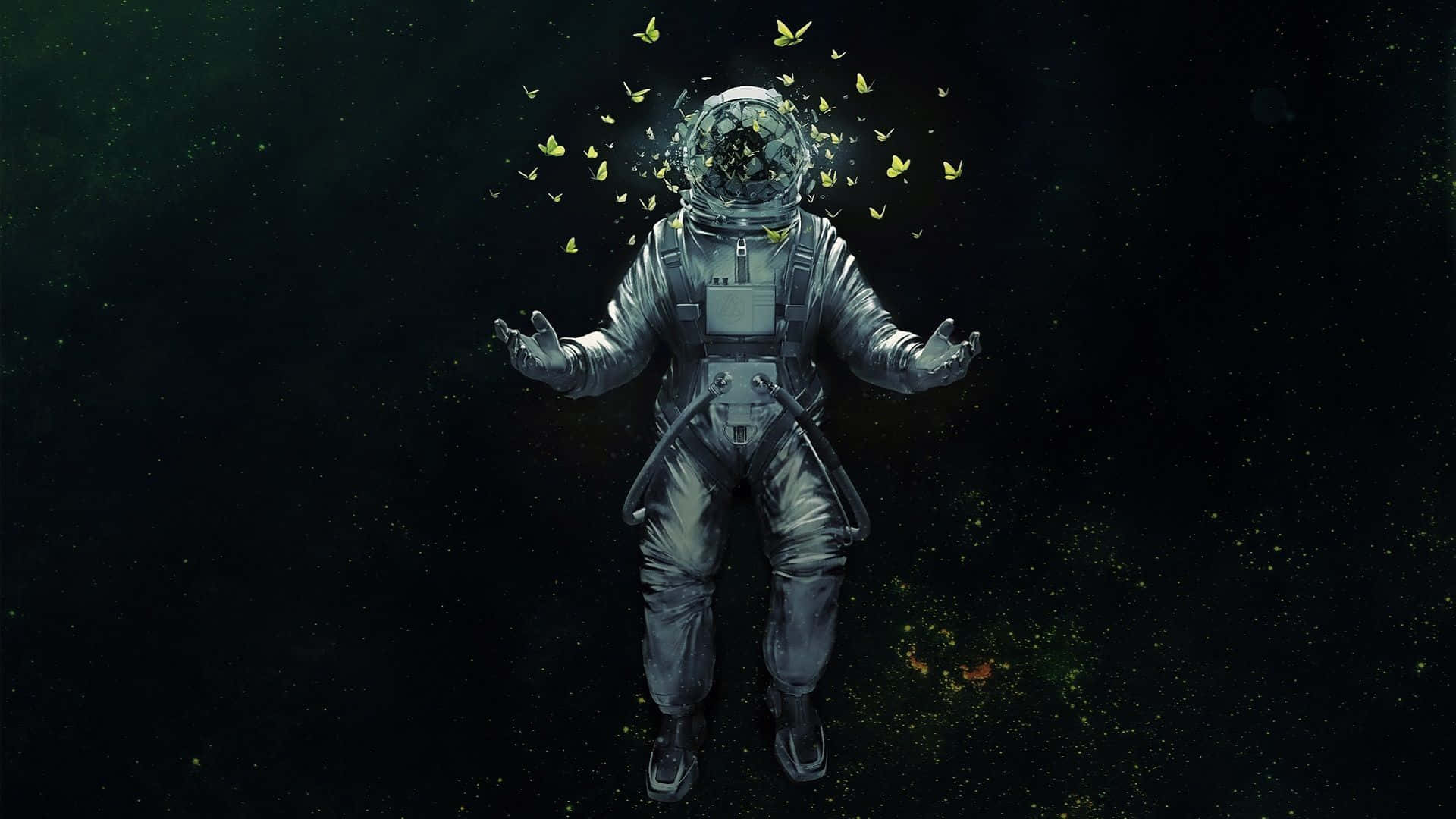 An astronaut admires the beauty of space Wallpaper