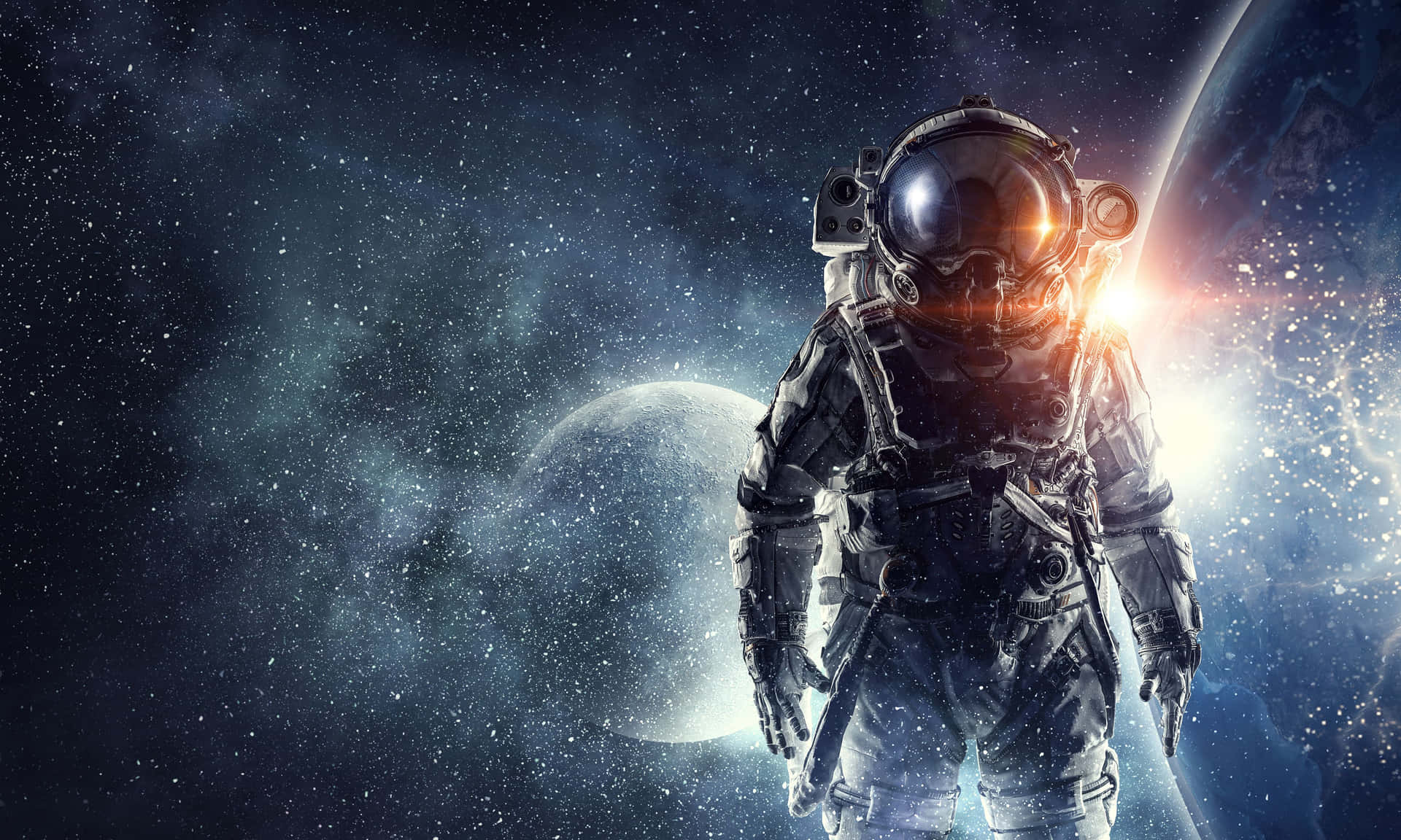 Incredible Astronaut Floating Through Space Wallpaper
