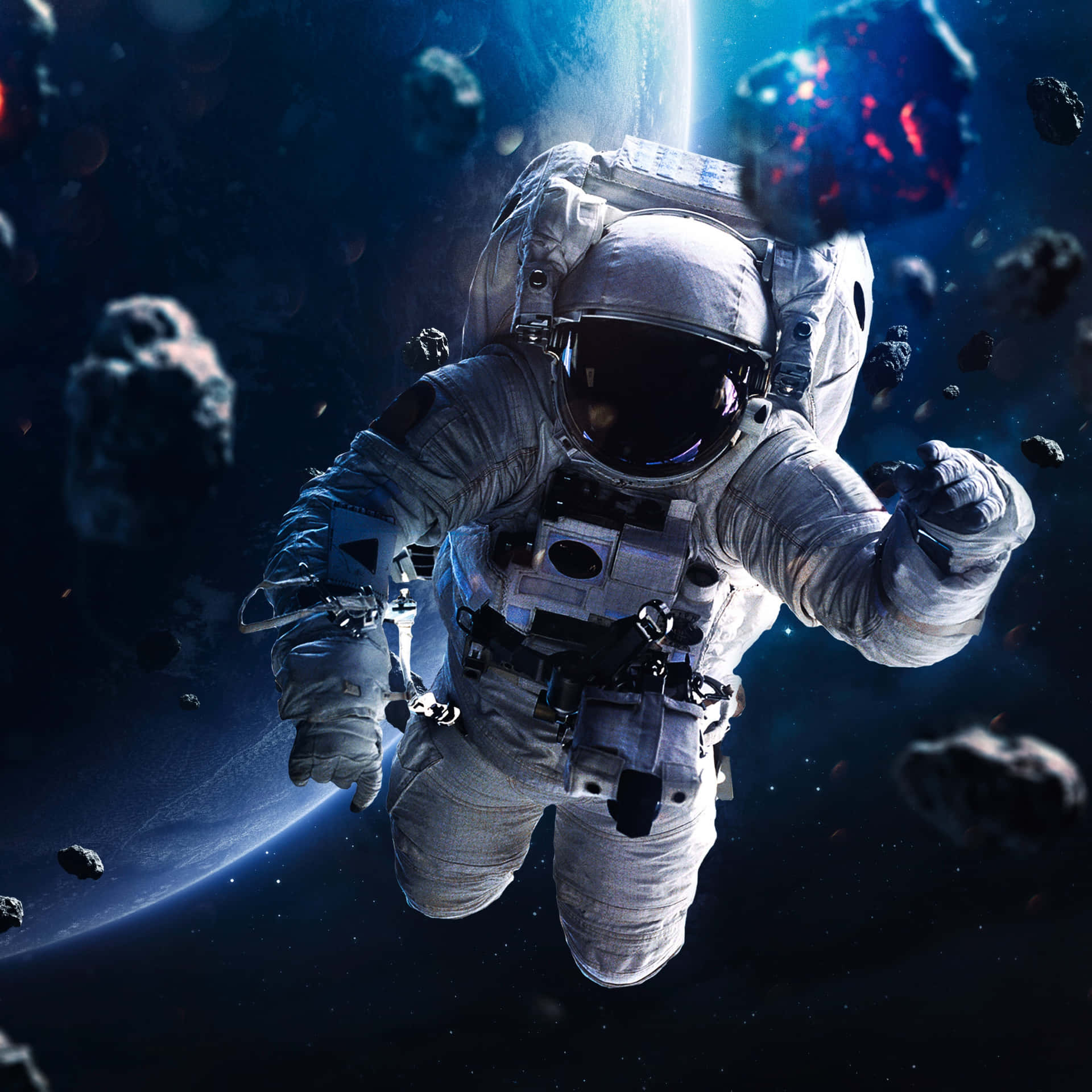 En fantastisk astronaut svævende i ydre rum Wallpaper