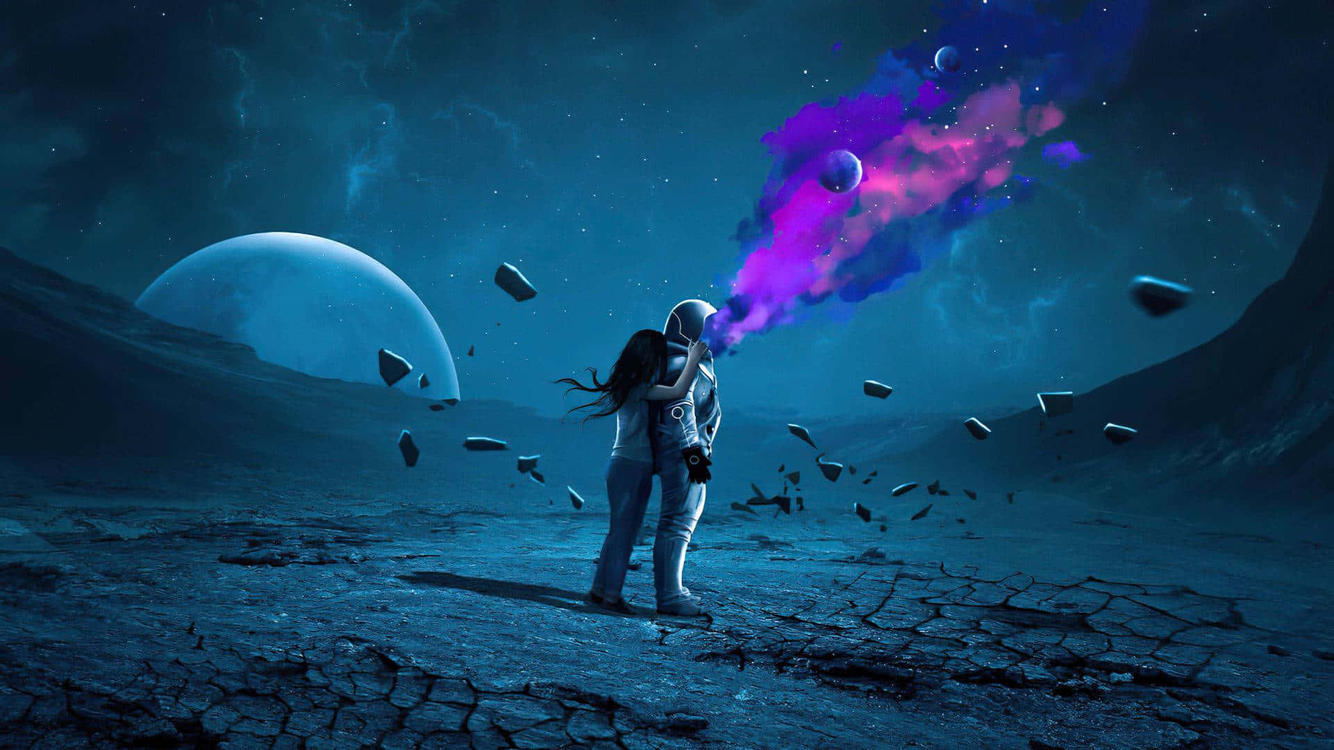 Derblick Von Oben: Ein Atemberaubender Astronaut Umkreist Die Erde Wallpaper