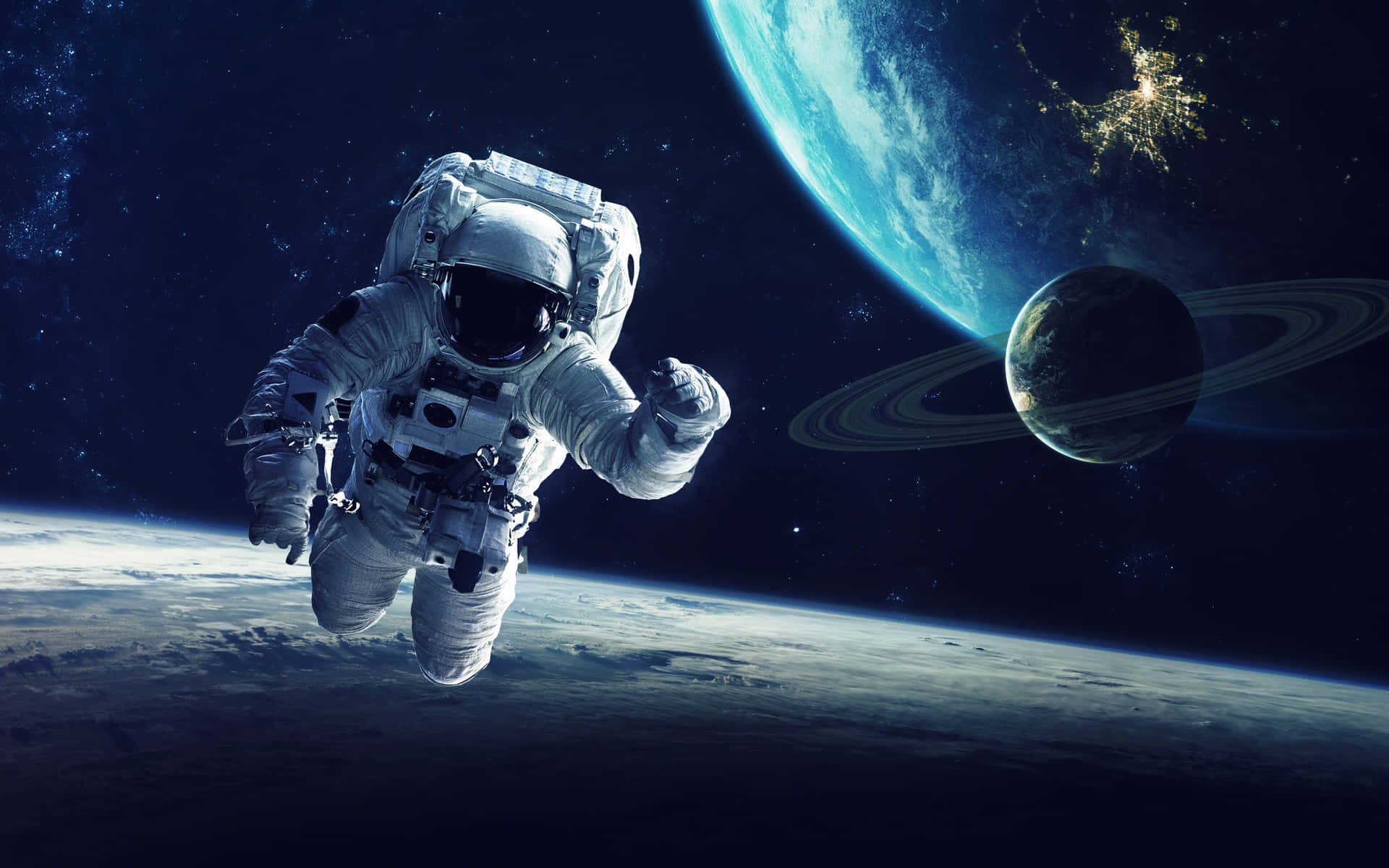 Amazing Astronaut Taking In the Beauty of Space Wallpaper