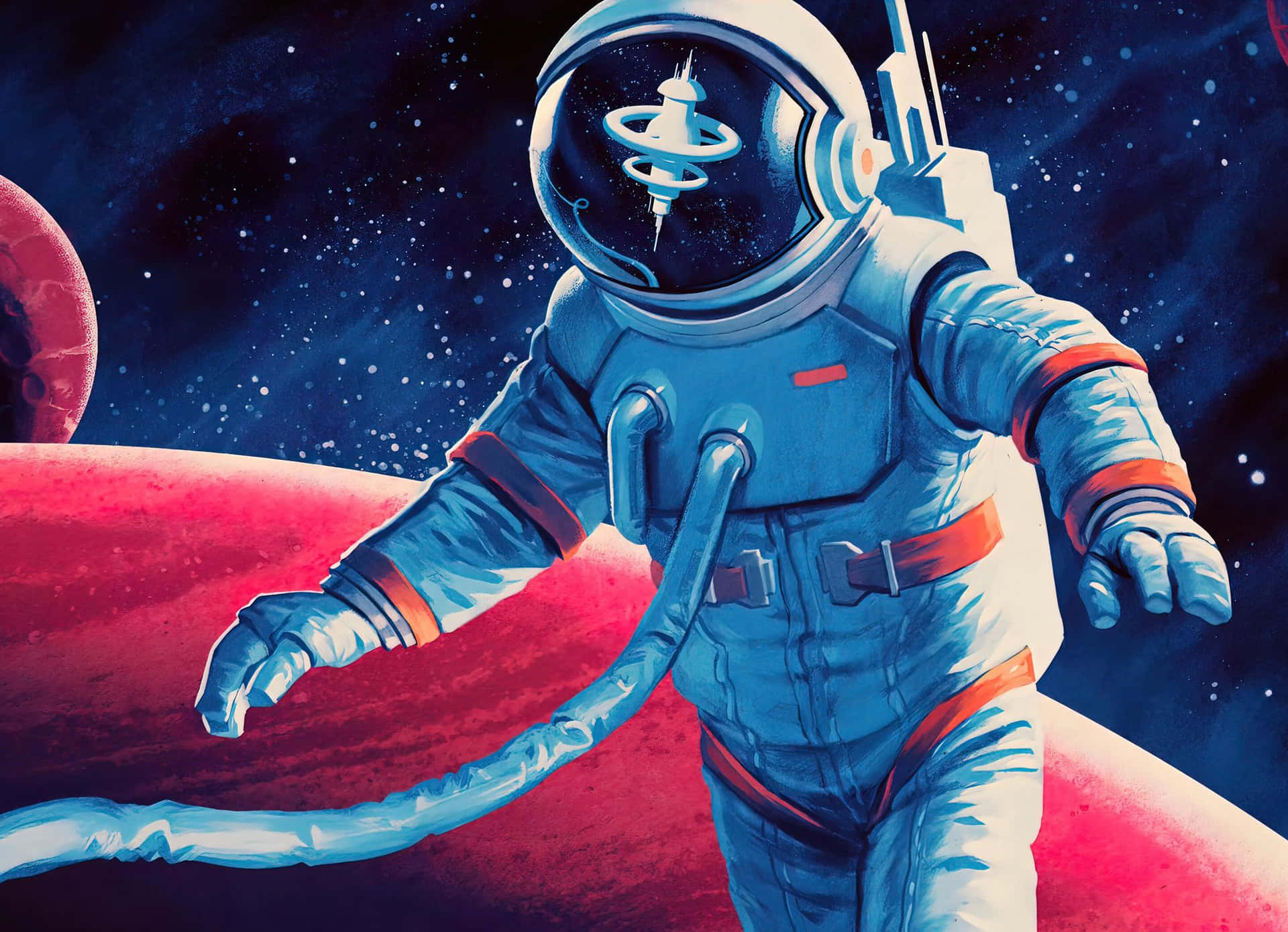 En astronaut med udsigt til rummet Wallpaper