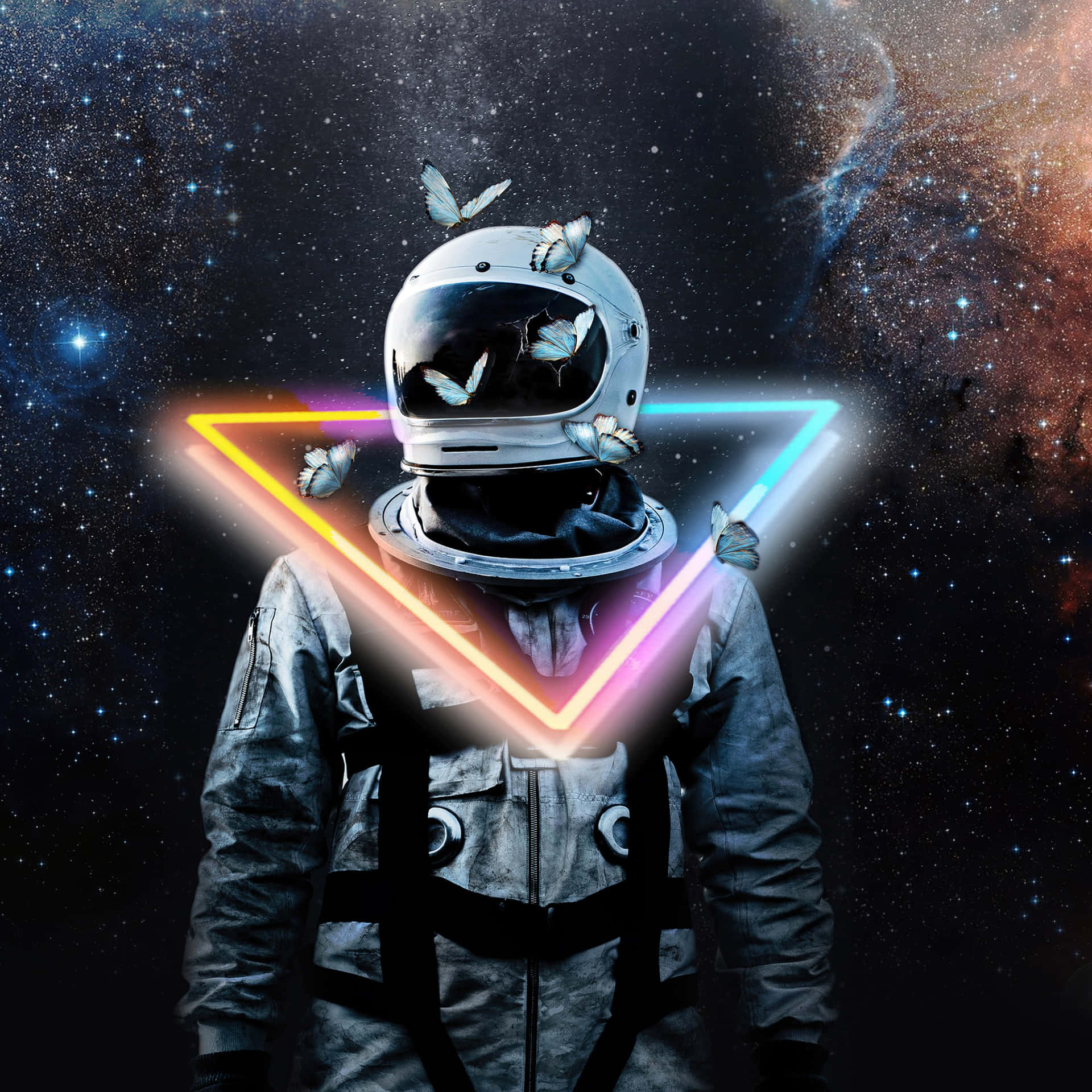 Eintapferer Astronaut Erkundet Voller Ehrfurcht Den Funkelnden Nachthimmel Wallpaper