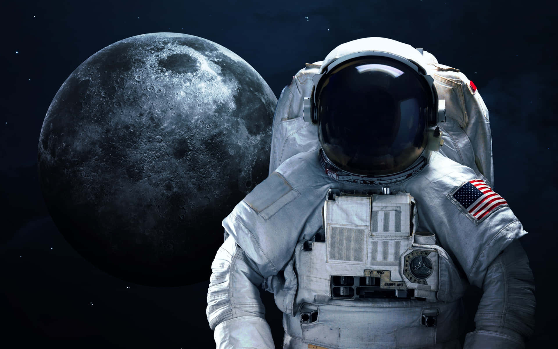 An amazing astronaut with an inspiring view of the universe Wallpaper
