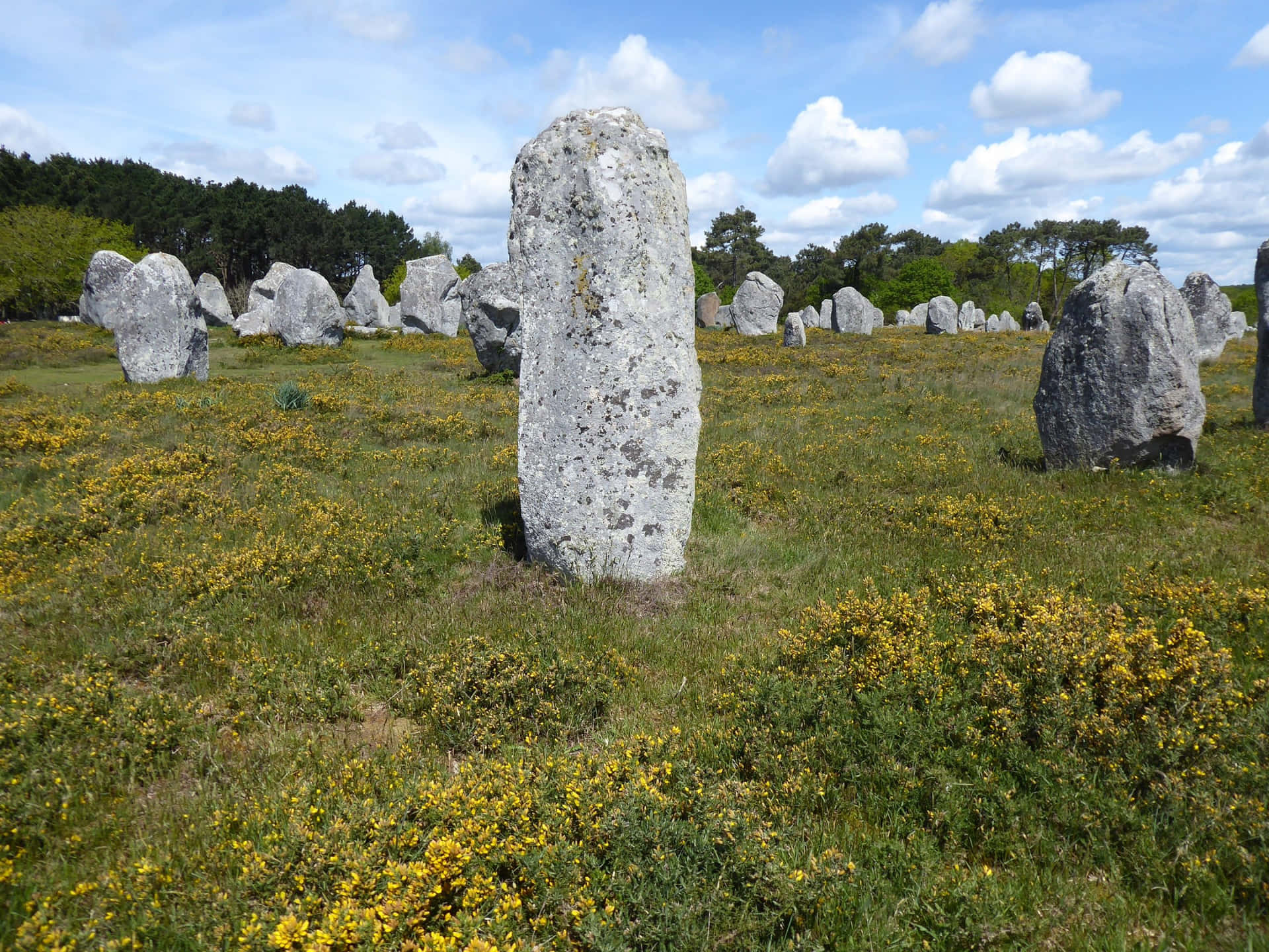 Amazing Carnac Monolith Tourist Attraction In France Wallpaper