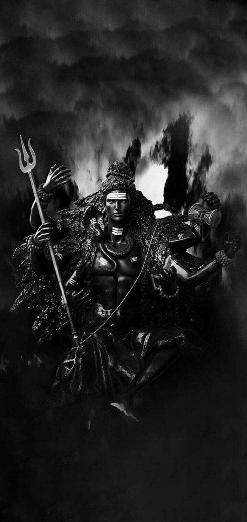 Amazing Dark Shiva Monochrome