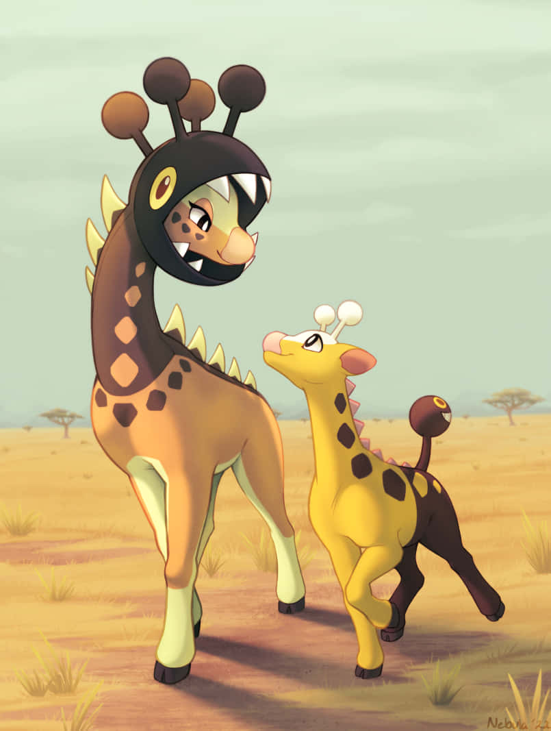 Amazing Girafarig Digital Artwork Wallpaper