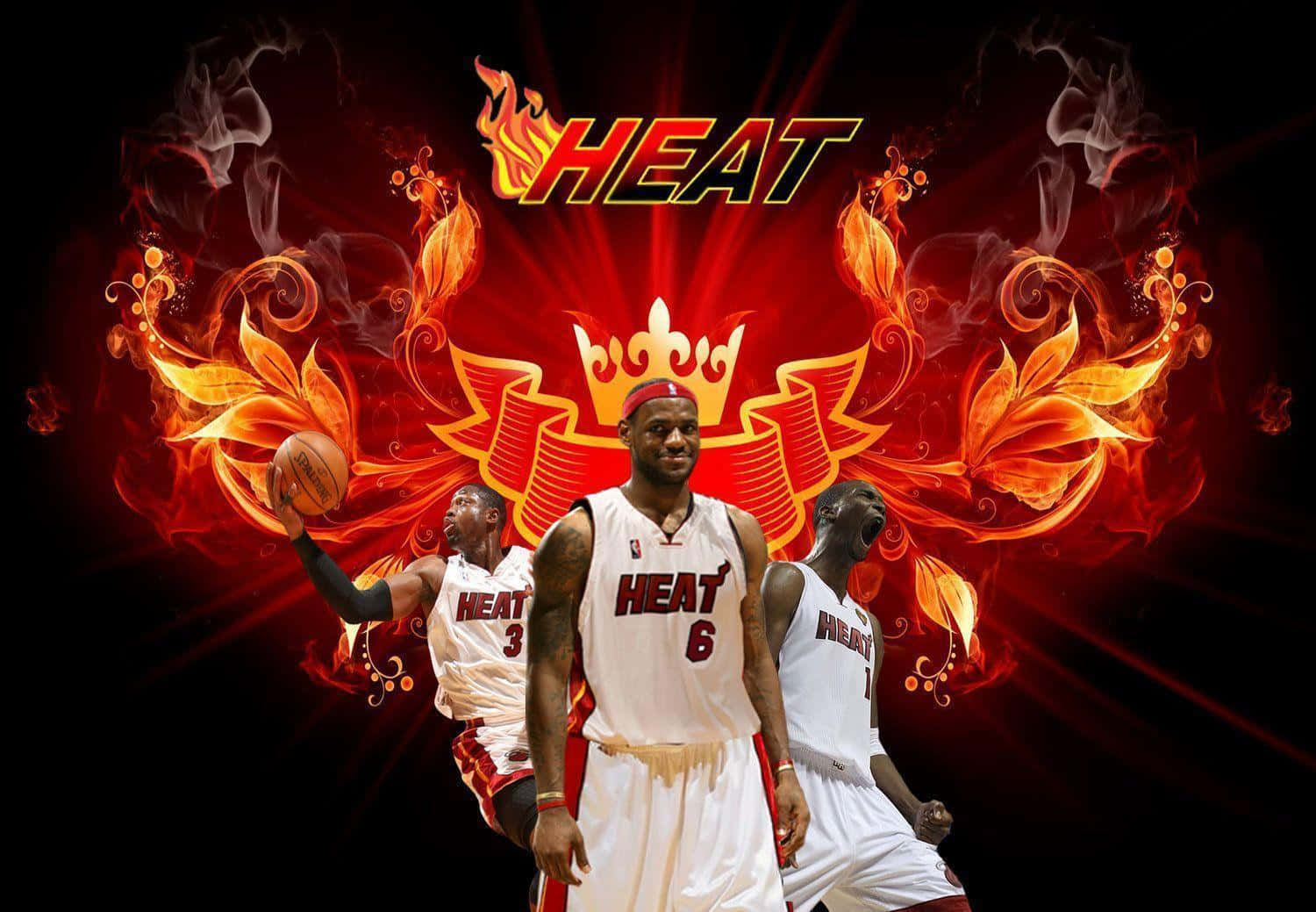 Increíblearte Digital De Los Tres Reyes De Miami Heat. Fondo de pantalla