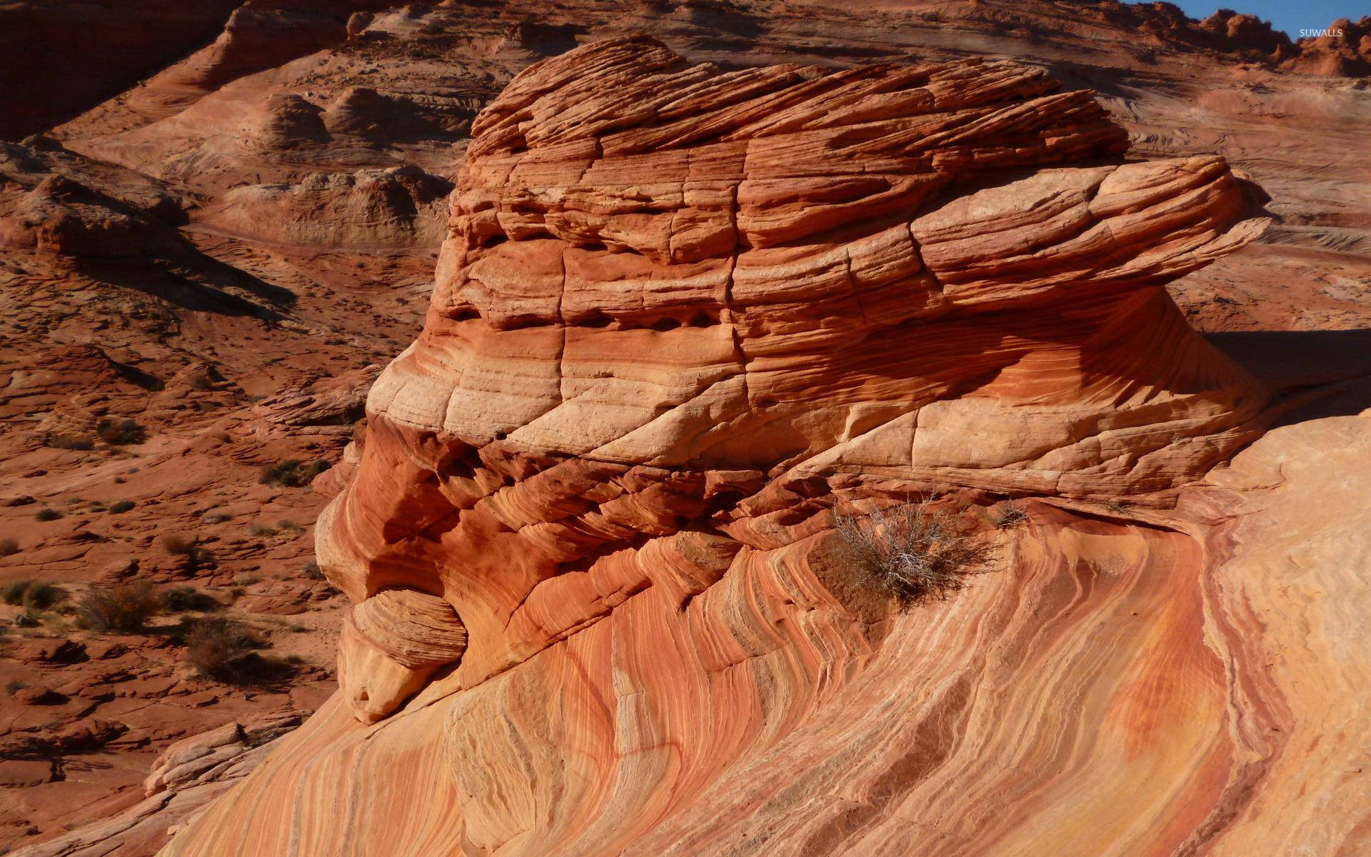 Formazionidi Rocce Di Arenaria Rosso Impressionanti Sfondo