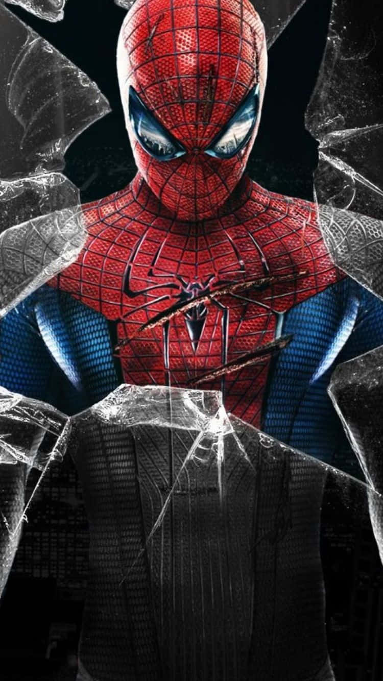 Svæv ind i eventyret med den fantastiske Spider Man IPhone. Wallpaper