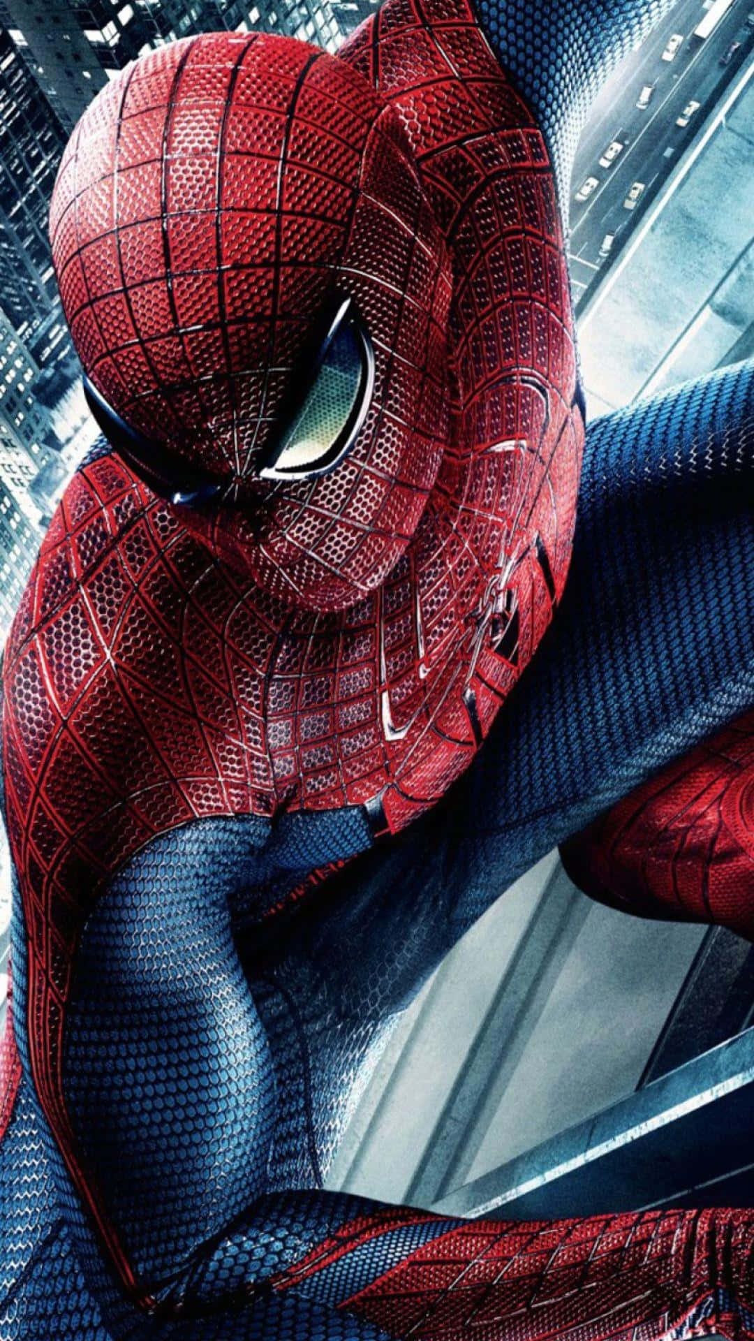 Immergitinell'azione Con Questo Sfondo Mozzafiato Che Presenta L'amazing Spider-man Per Il Tuo Iphone. Sfondo