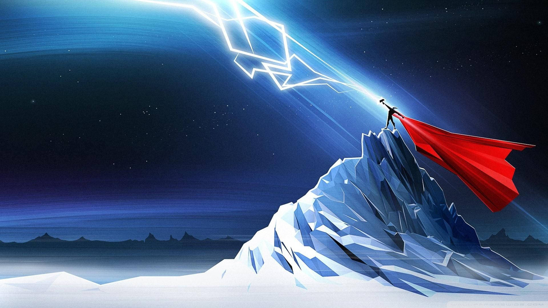 Thor Embraces His Power of Lightning Wallpaper