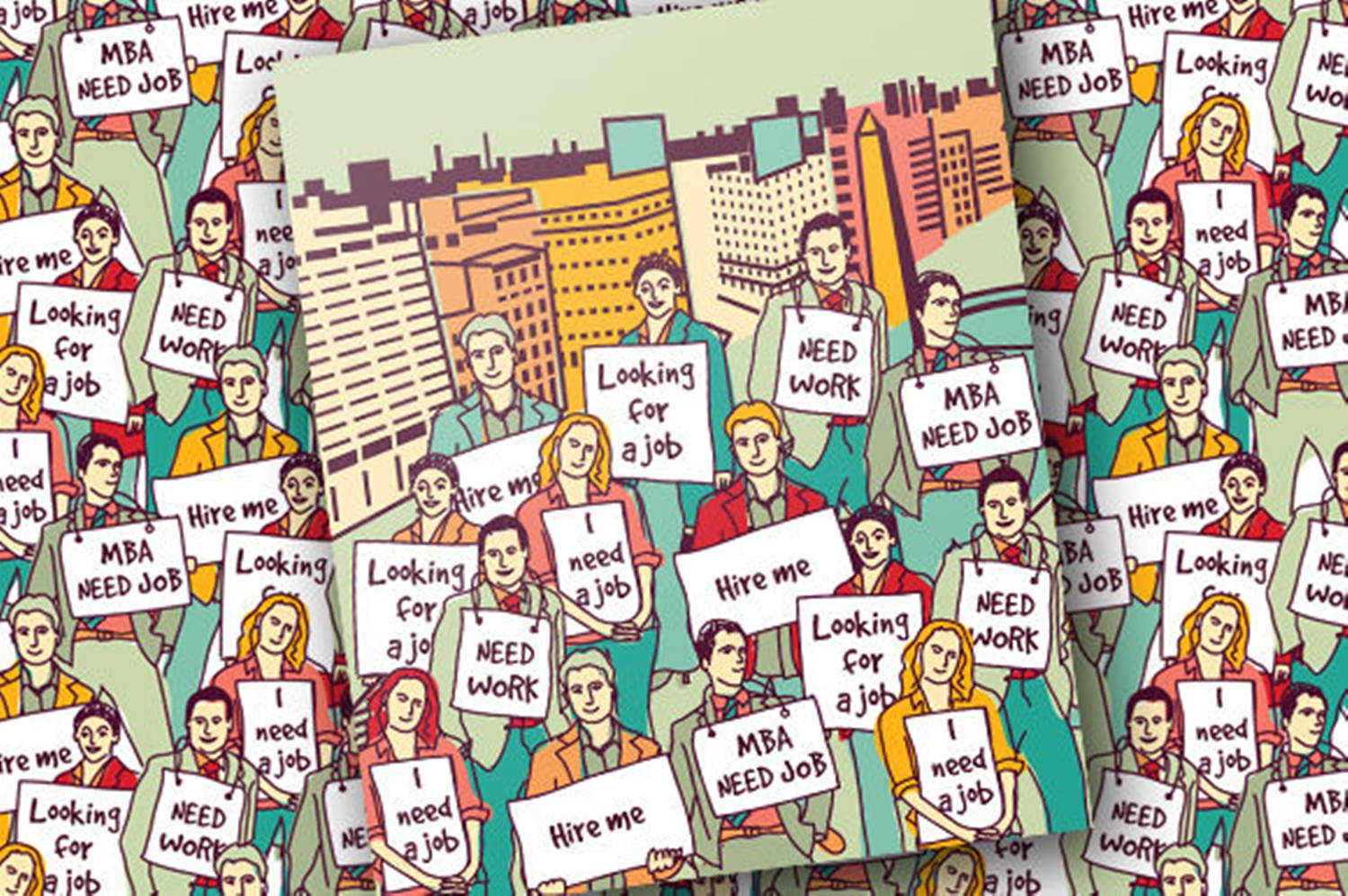 Amazing Vector Art Of People Rallying About Unemployment Wallpaper