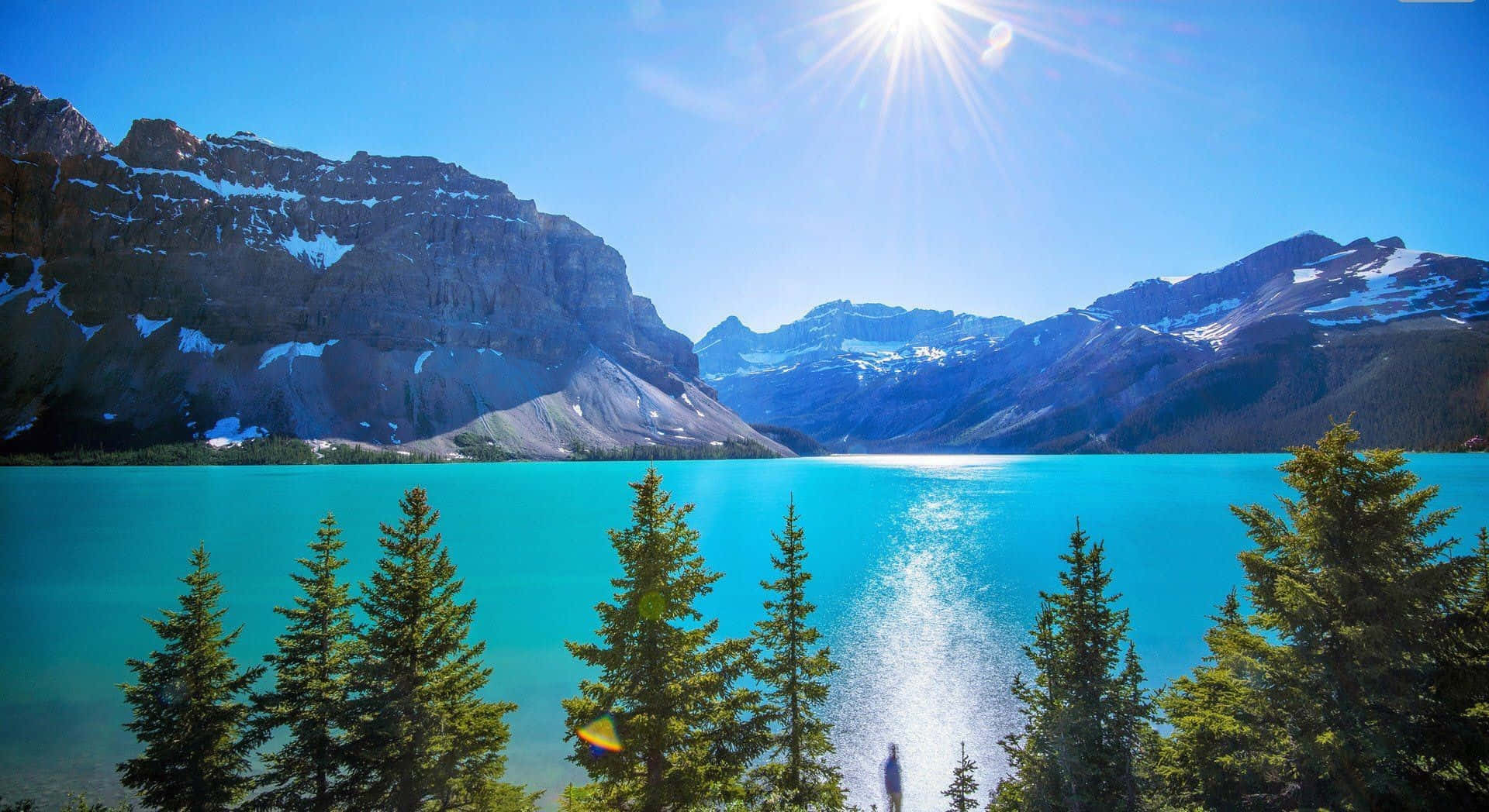 Amazing View Of Sunny Mountain Lake Wallpaper