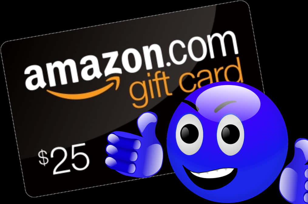 Amazon Gift Cardand Blue Character PNG