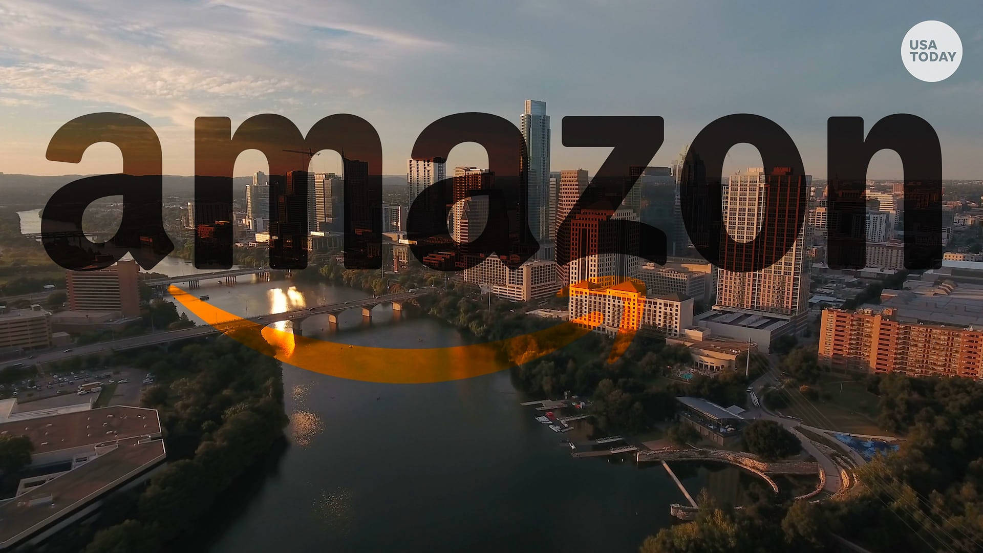 Amazon Logo And The City Wallpaper