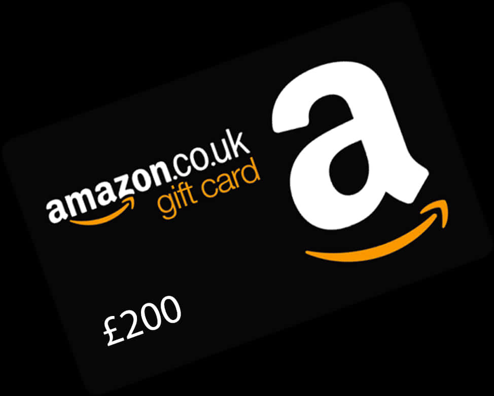 Amazon U K Gift Card200 Pounds PNG