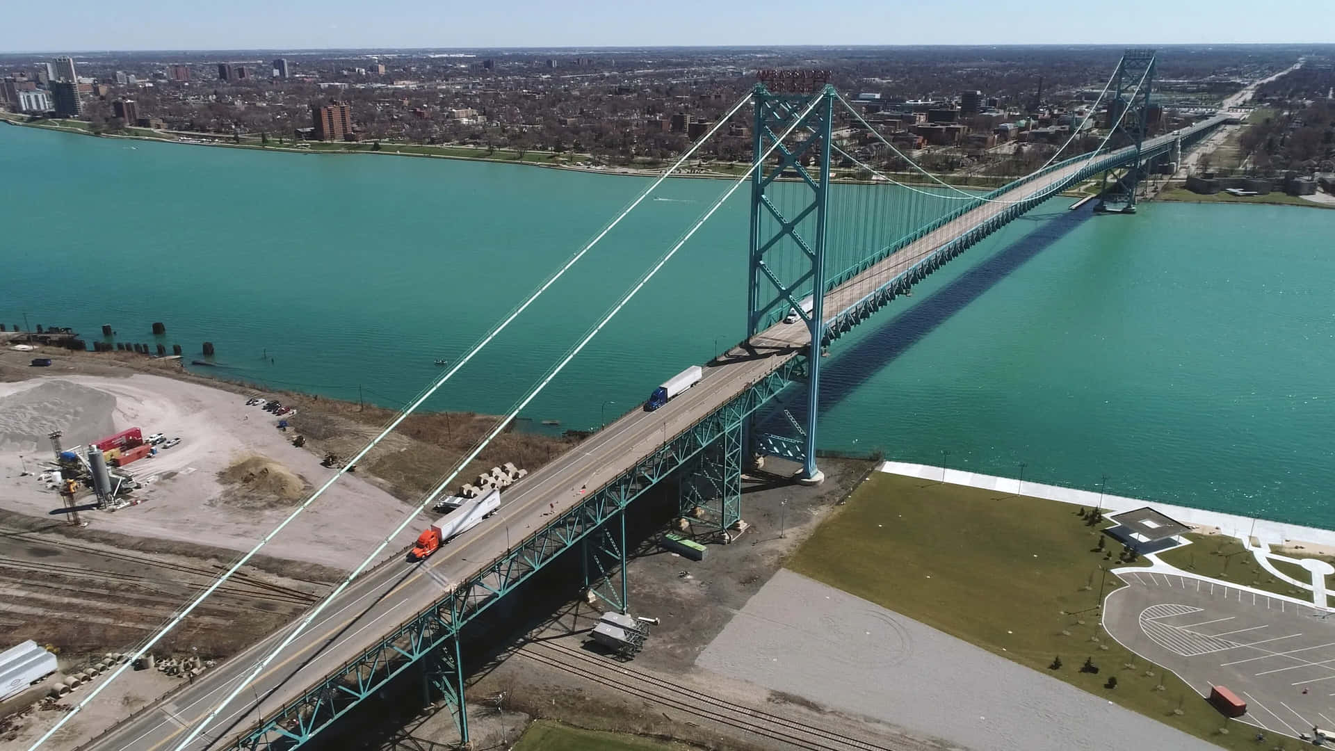 Ambassador Bridge Aerial View Windsor Wallpaper
