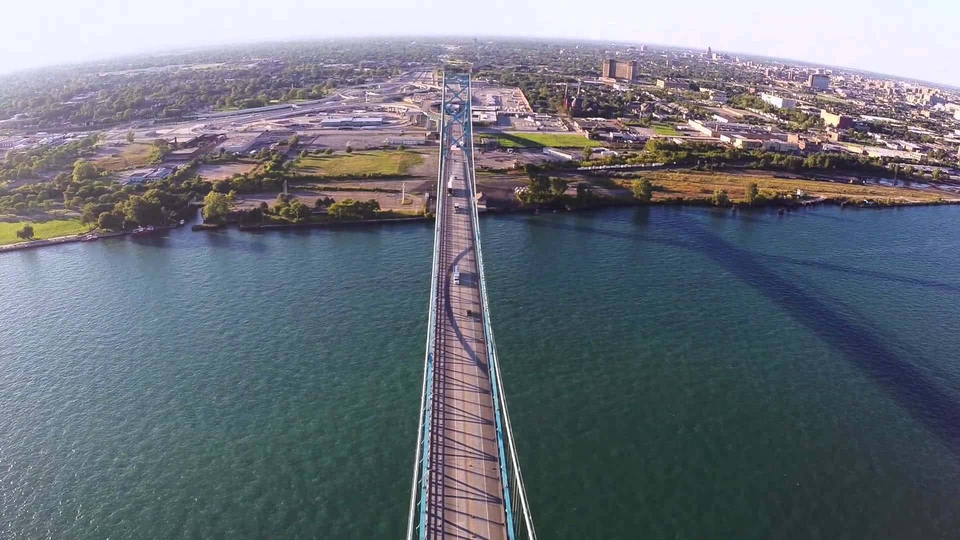 Ambassador Bridge Aerial View Windsor Wallpaper