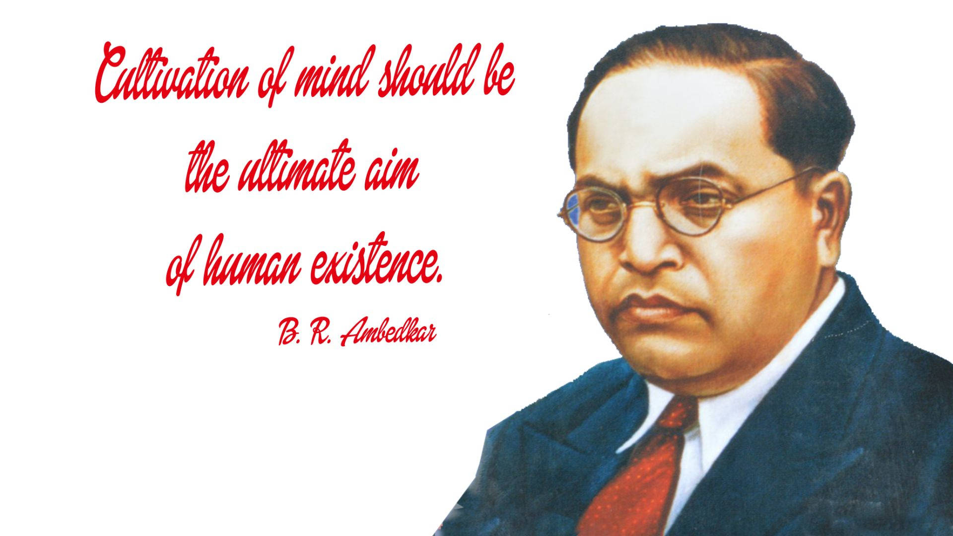 Ambedkar 4k With A Quote Wallpaper