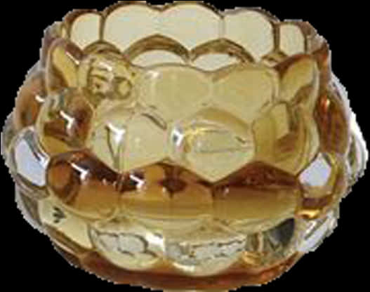 Amber Glass Ashtray PNG