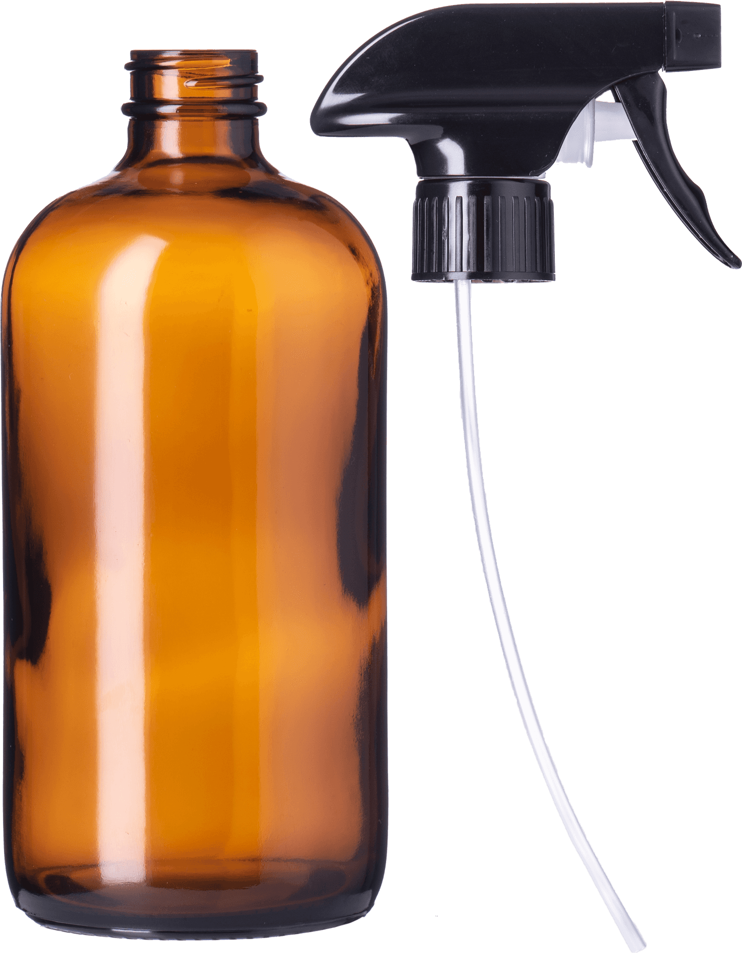 Amber Glass Spray Bottle PNG