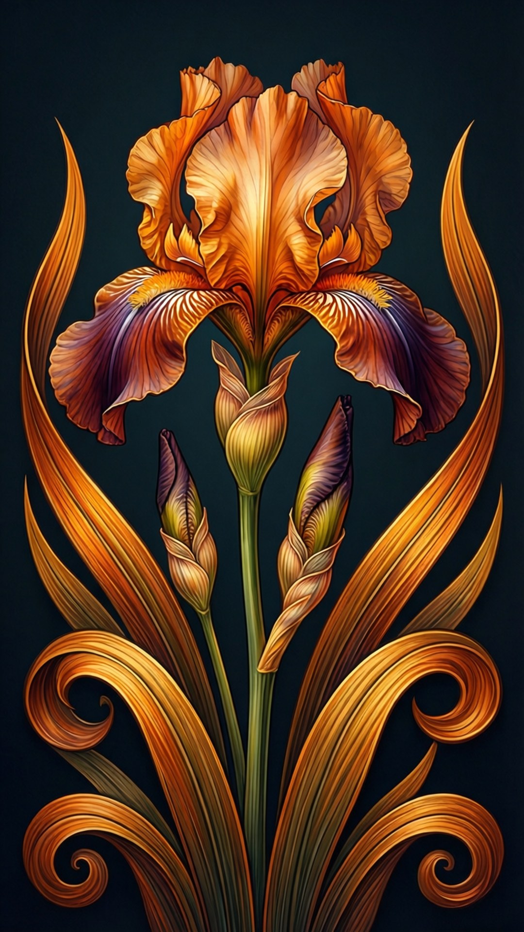 Amber Iris Panel Wallpaper