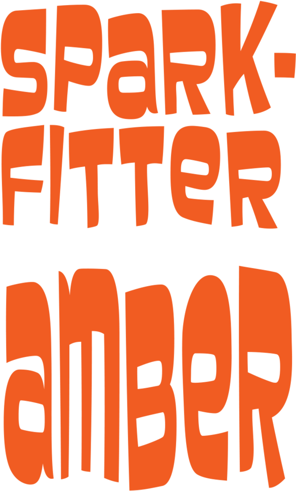 Amber Text Logo Design PNG