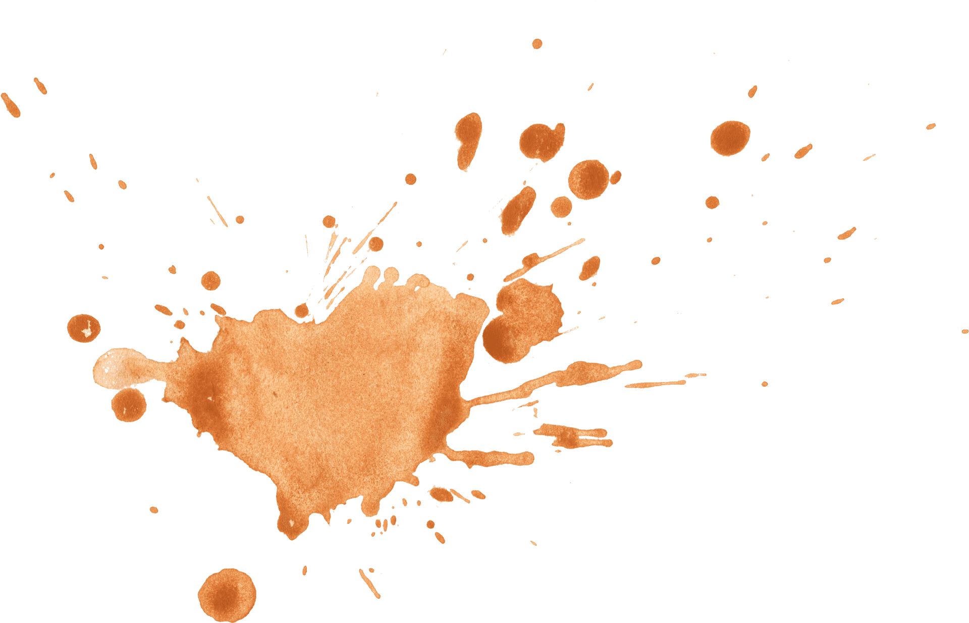 Amber Watercolor Splashon Teal Background PNG