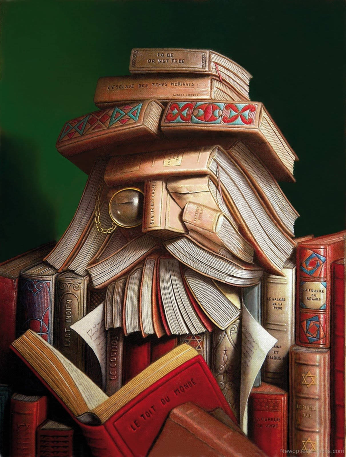 Ambiguous Man Formed By Books Wallpaper