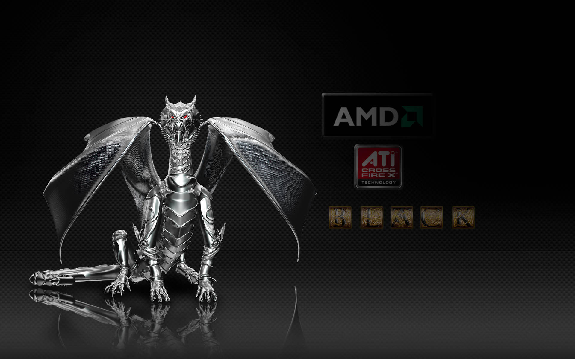 Tapet med AMD Dragon Black Logo. Wallpaper