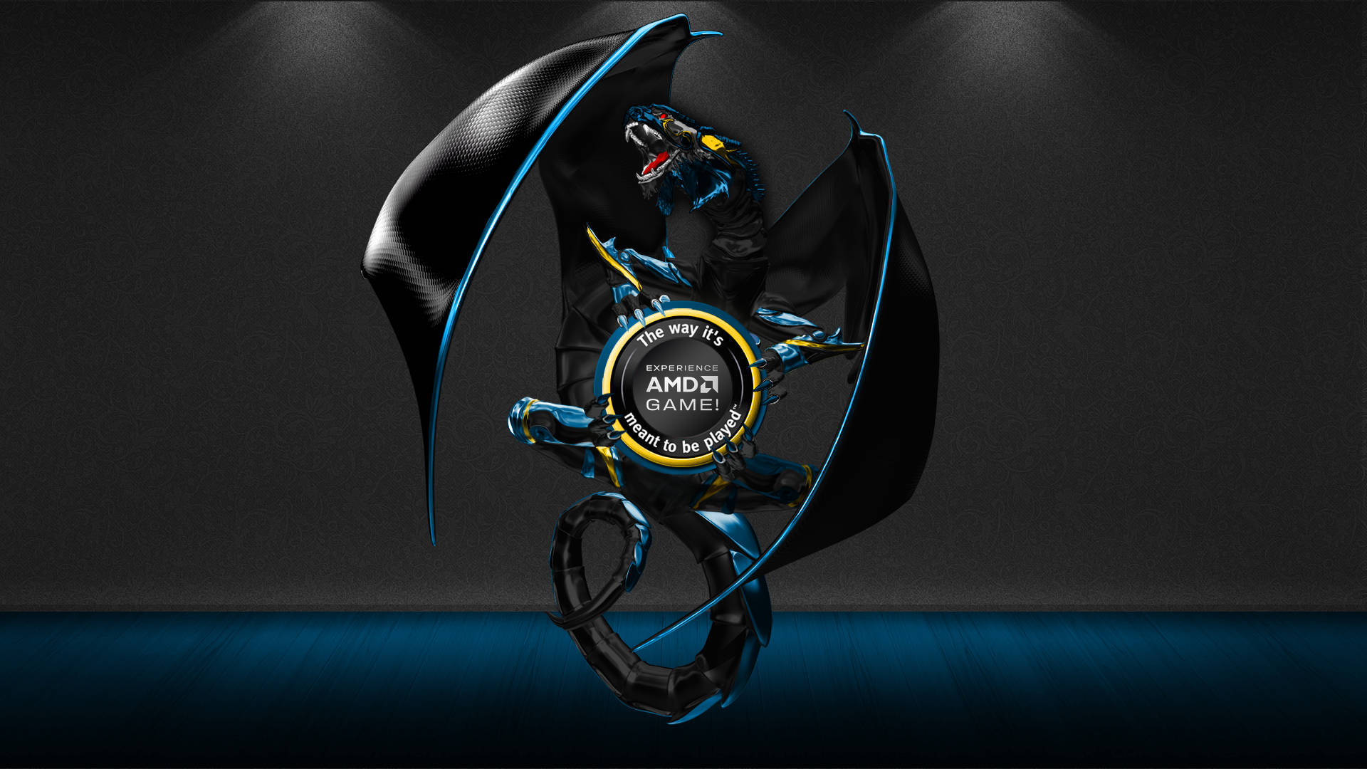 AMD Logo Blue Dragon Wallpaper