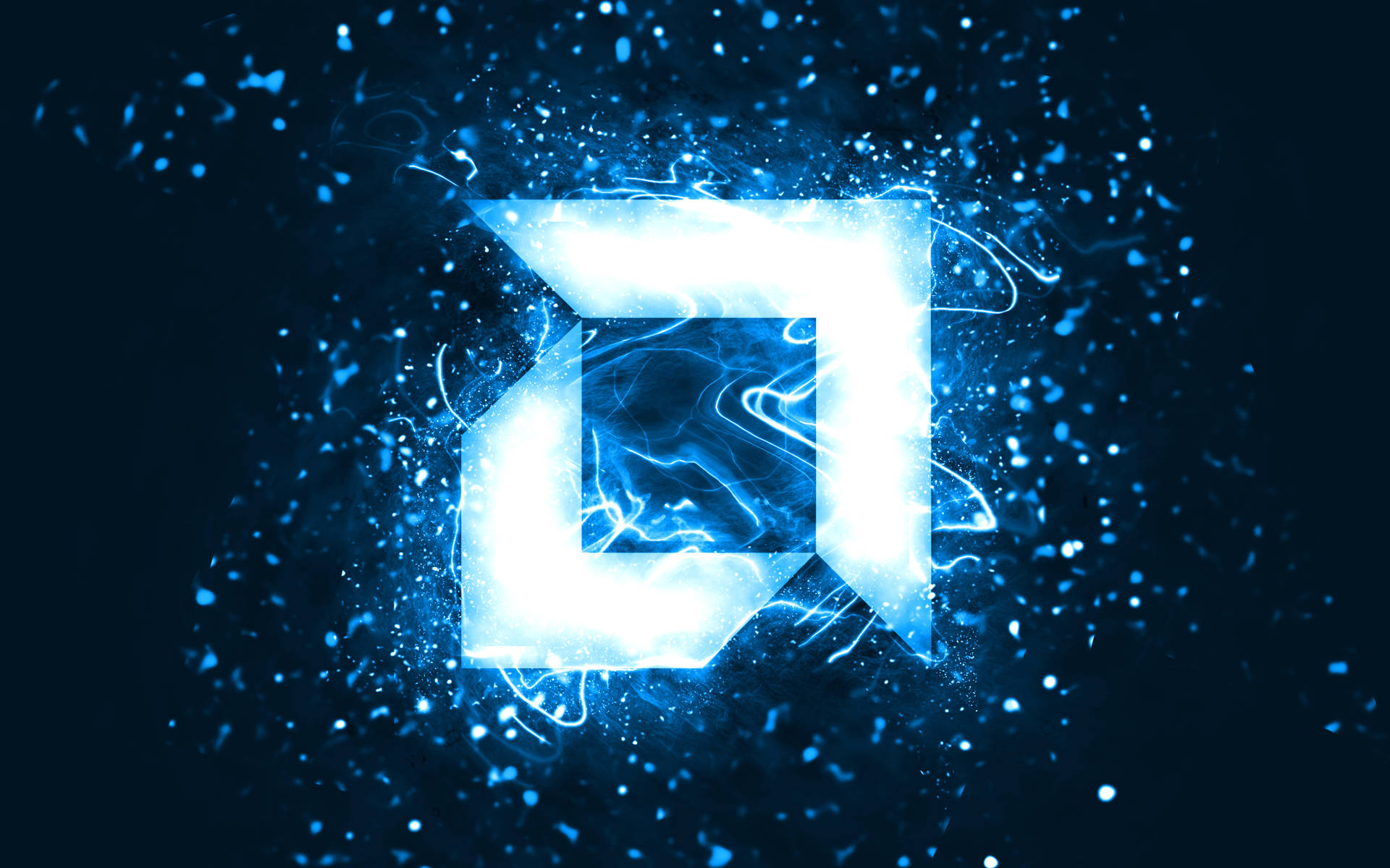 AMD Logo Blue Neon Wallpaper