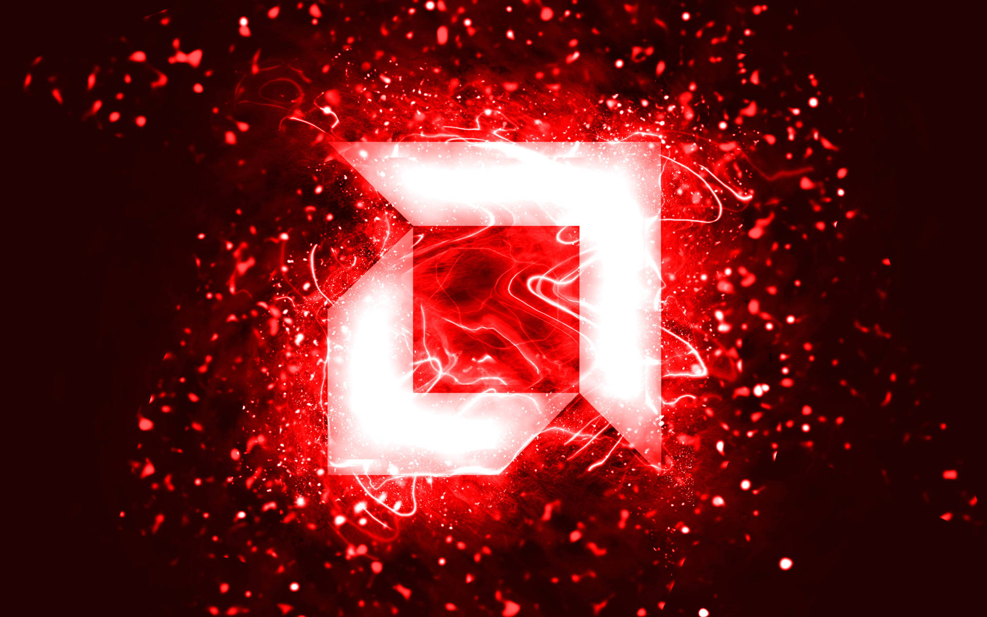AMD Logo Neon Red Wallpaper