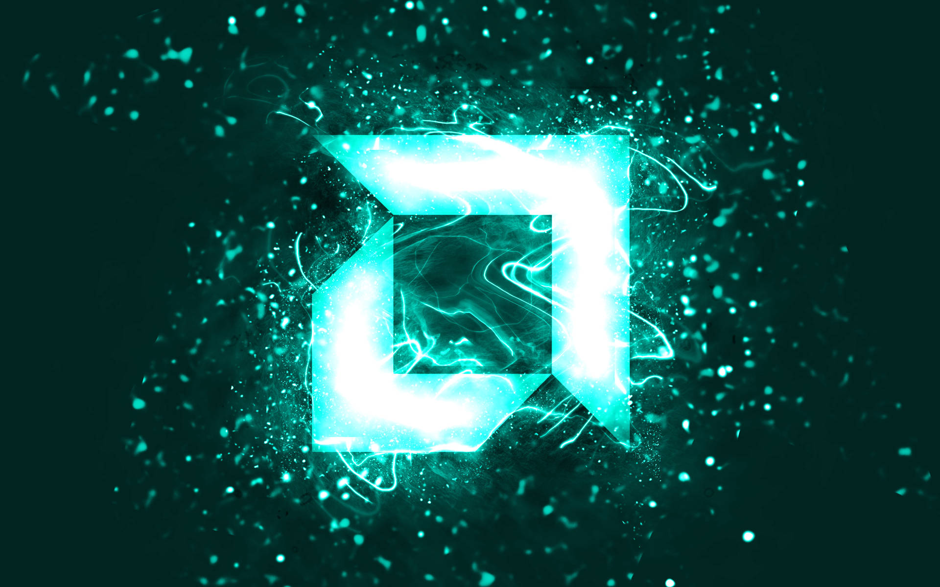 AMD Logo Neon Turquoise Wallpaper