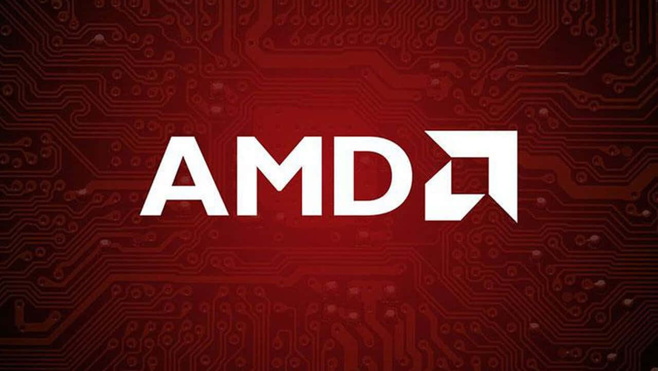 Amd Logo On A Red Circuit Board