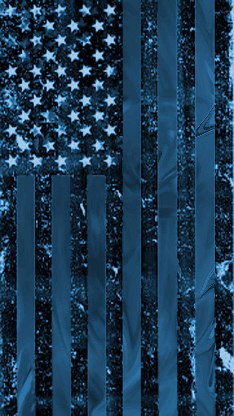 Blaueversion Der Amerikanischen Flagge Für Das Iphone Wallpaper