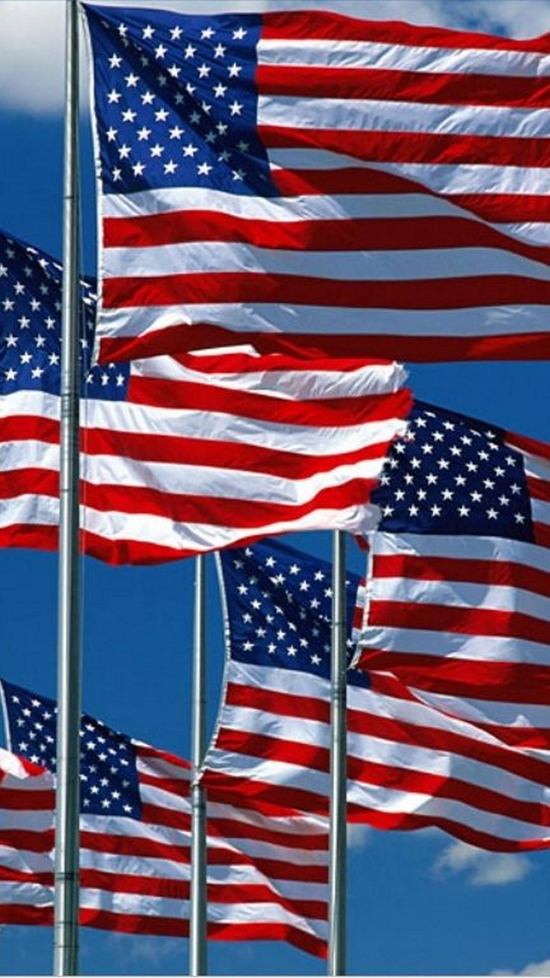 Wallpapermultipla Amerikanska Flaggor Iphone-bakgrundsbild. Wallpaper
