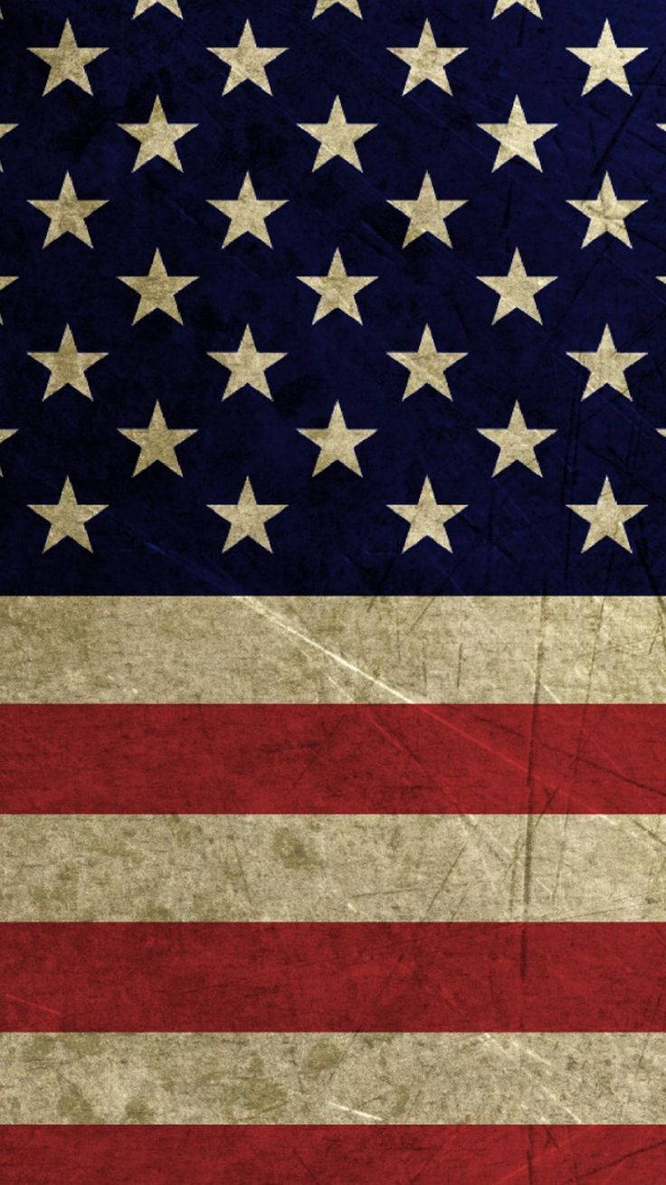 Mittenav Den Amerikanska Flaggan Som Iphone-bakgrund. Wallpaper