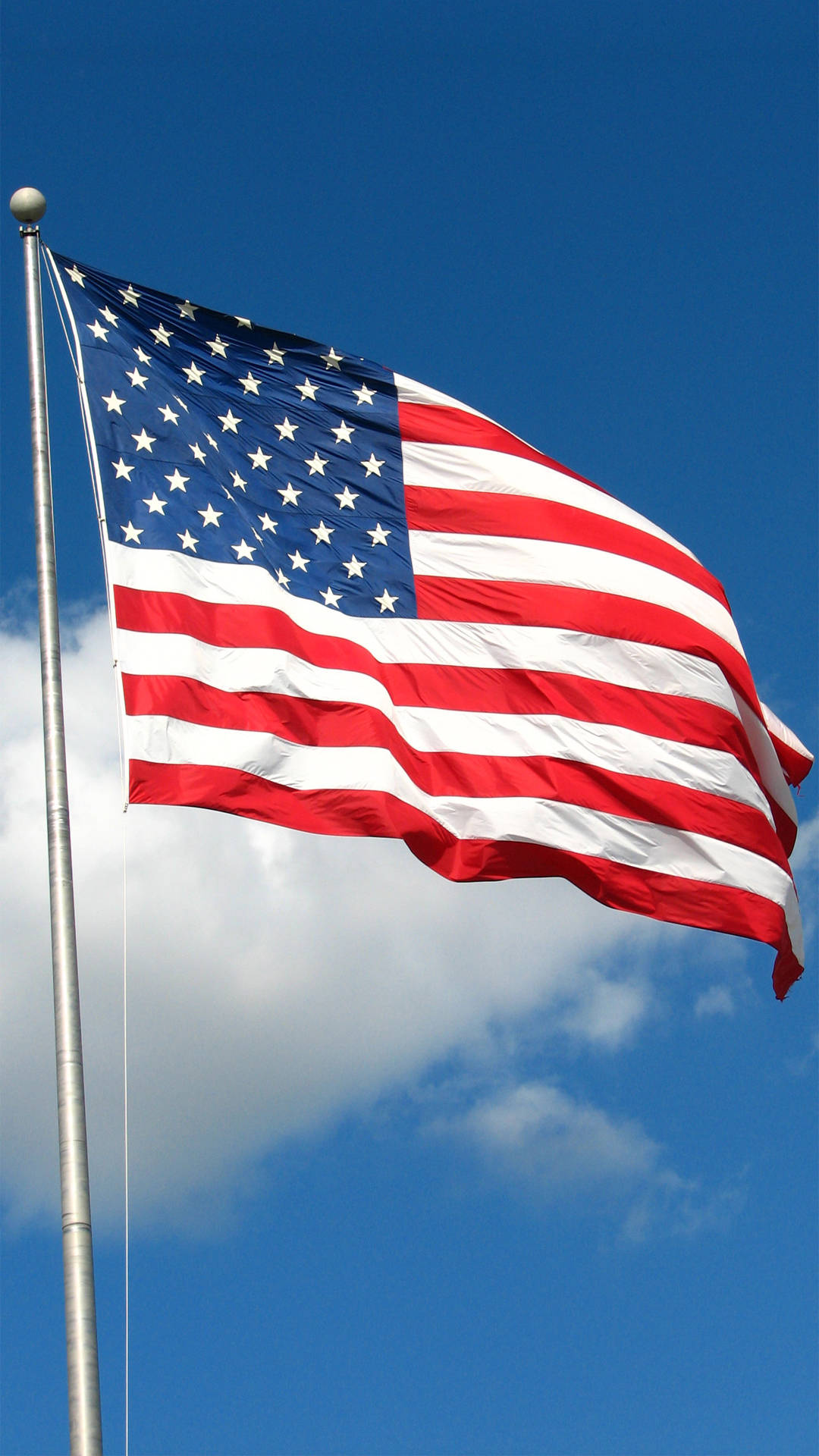 Iphonecon La Bandiera Americana Sollevata. Sfondo