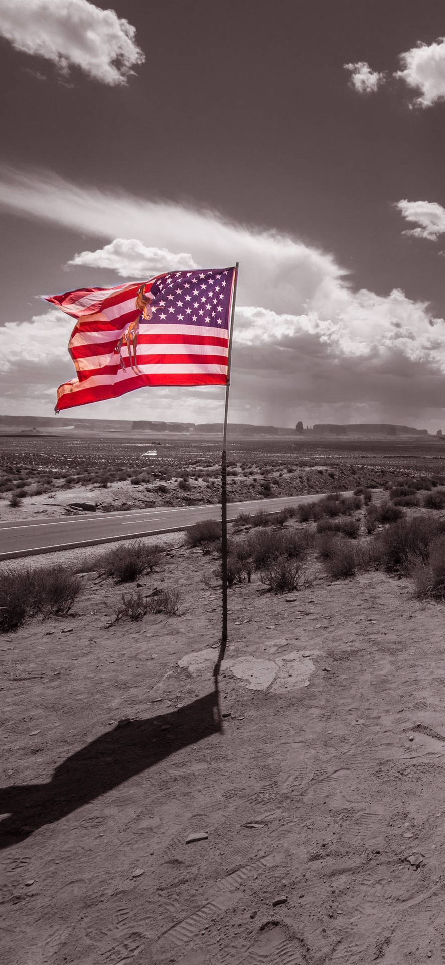 Ørken Flag Of America iPhone X Tapet Wallpaper
