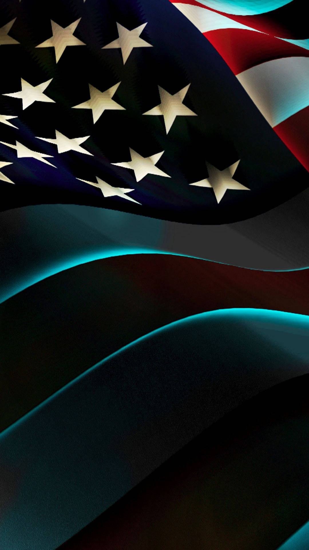 Teal Effects On Flag Of America Iphone Wallpaper